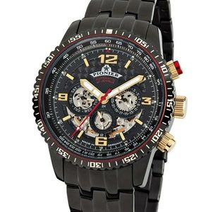 Black stainless steel Automatic watch/20 jewela